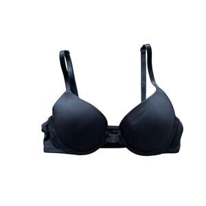 Victoria's Secret PINK Smooth Black 32DD Wear Everywhere Push Up Front Close Bra
